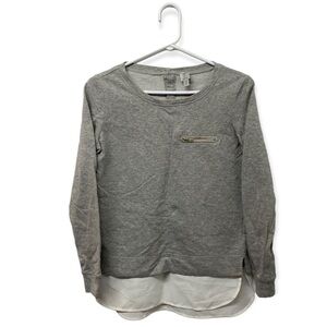 Tristan Women Sparkling Gray Sweater Gold Details Chiffon Size Small